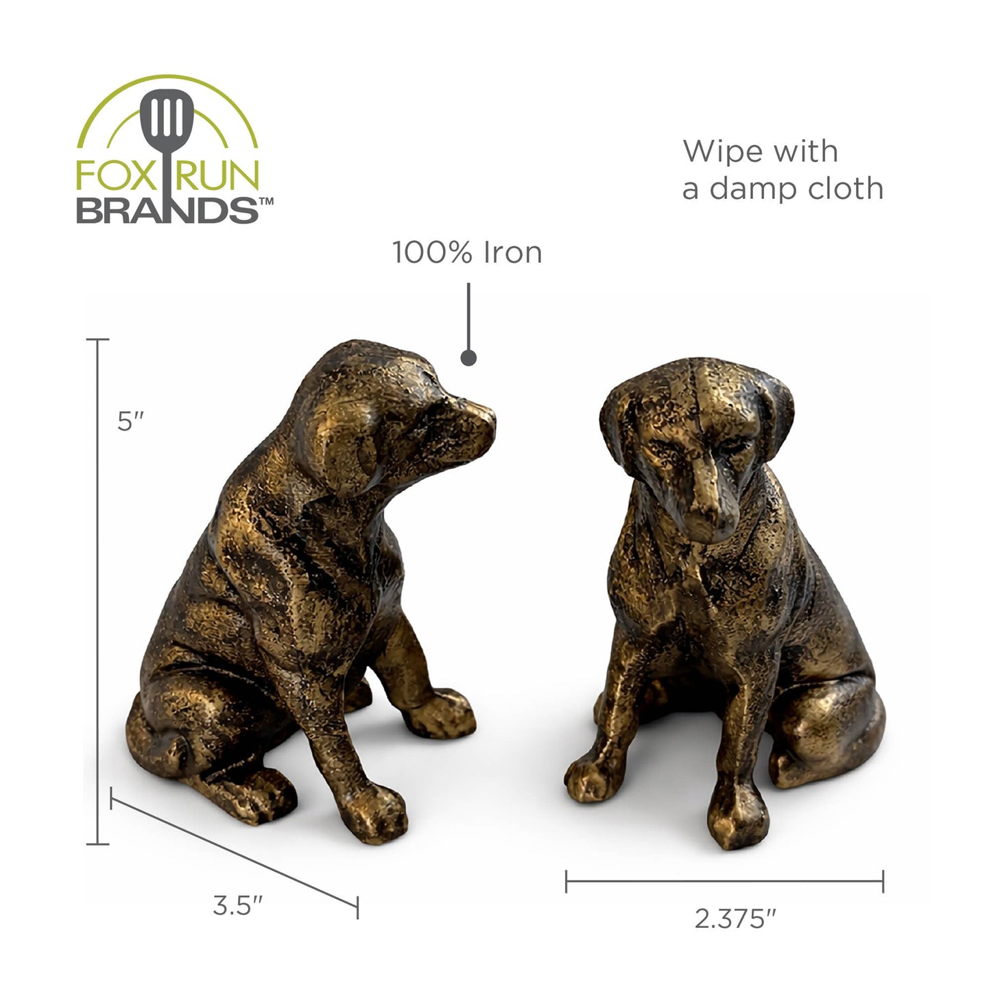 S/2, Iron Dog Decorative Bookend Set, Set of 2