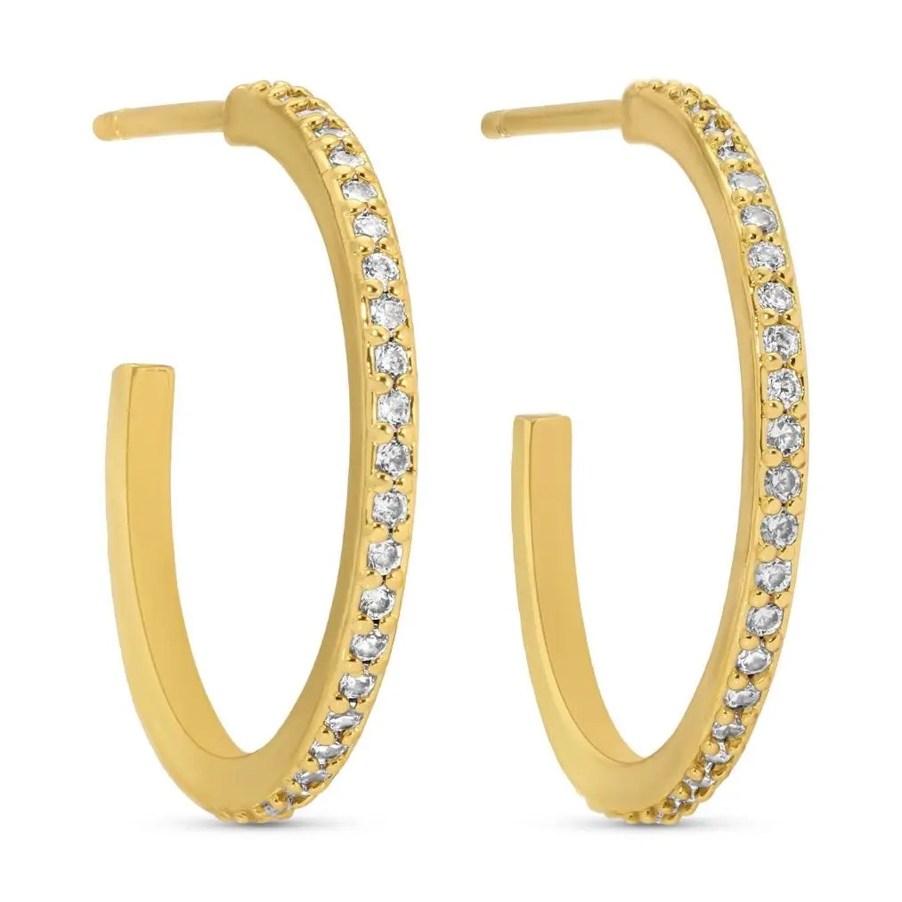 Medium Gold Pavé Hoops