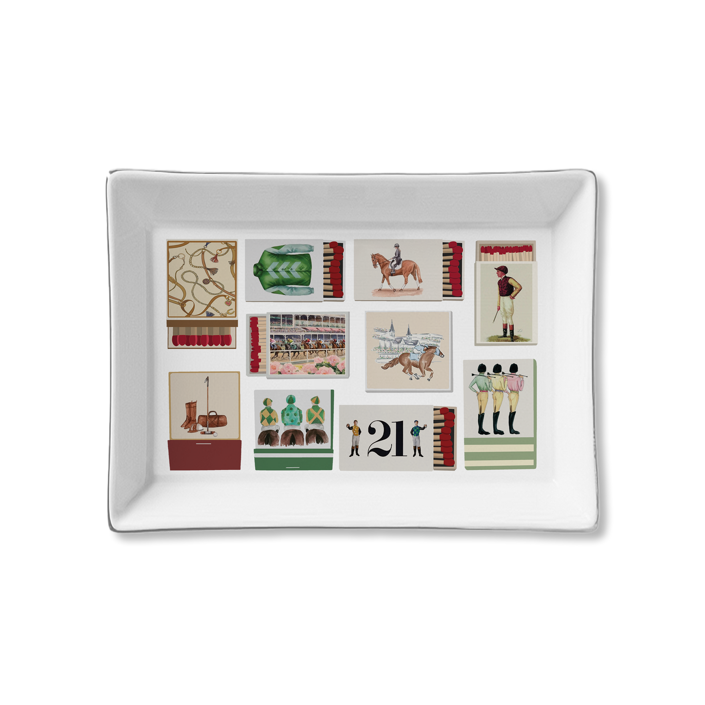 Ceramic Tray Matches - Equestrian Match Box