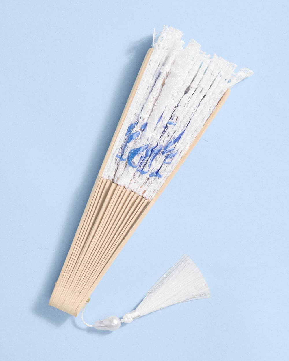 White Lace Bride to Be Folding Fan