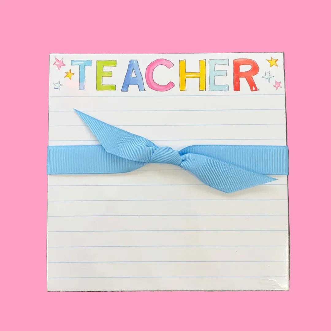 Teacher with Colorful Stars Luxe Notepad