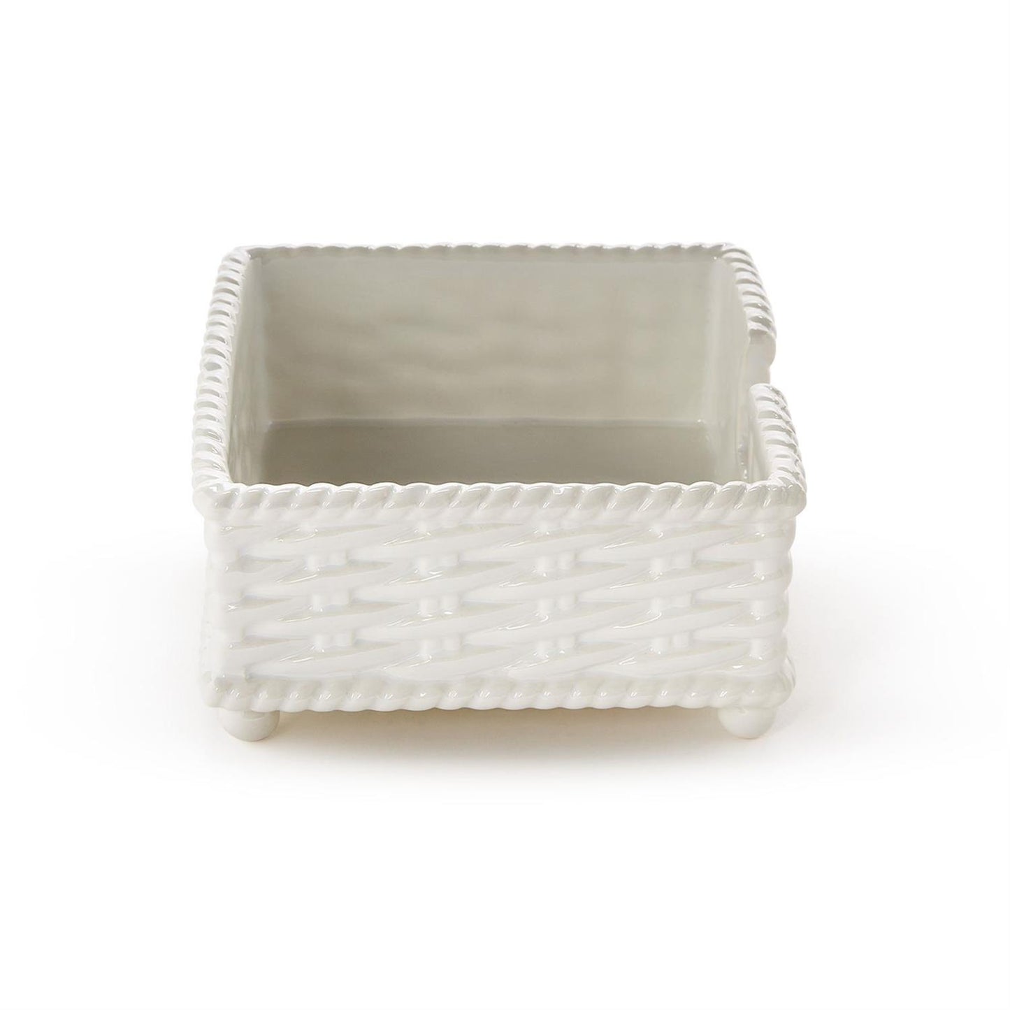 Basketweave Ceramic Cocktail Napkin Holder