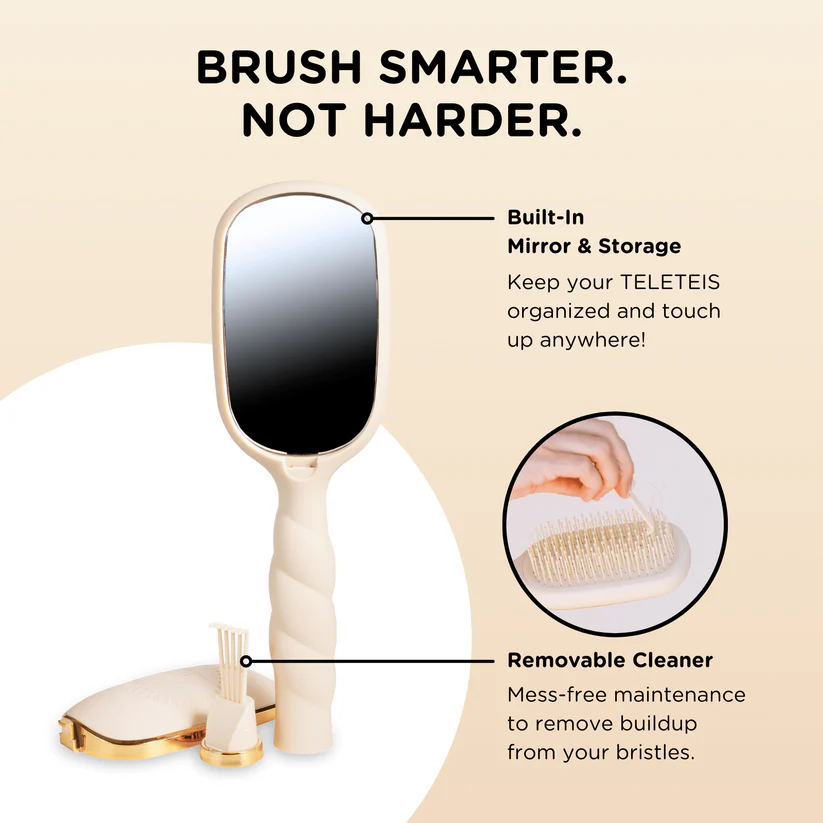 Teleties Detangler Hair Brush for Thin Hair – Tan