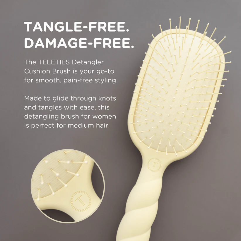 Teleties Detangler Hair Brush for Medium Hair – Tan