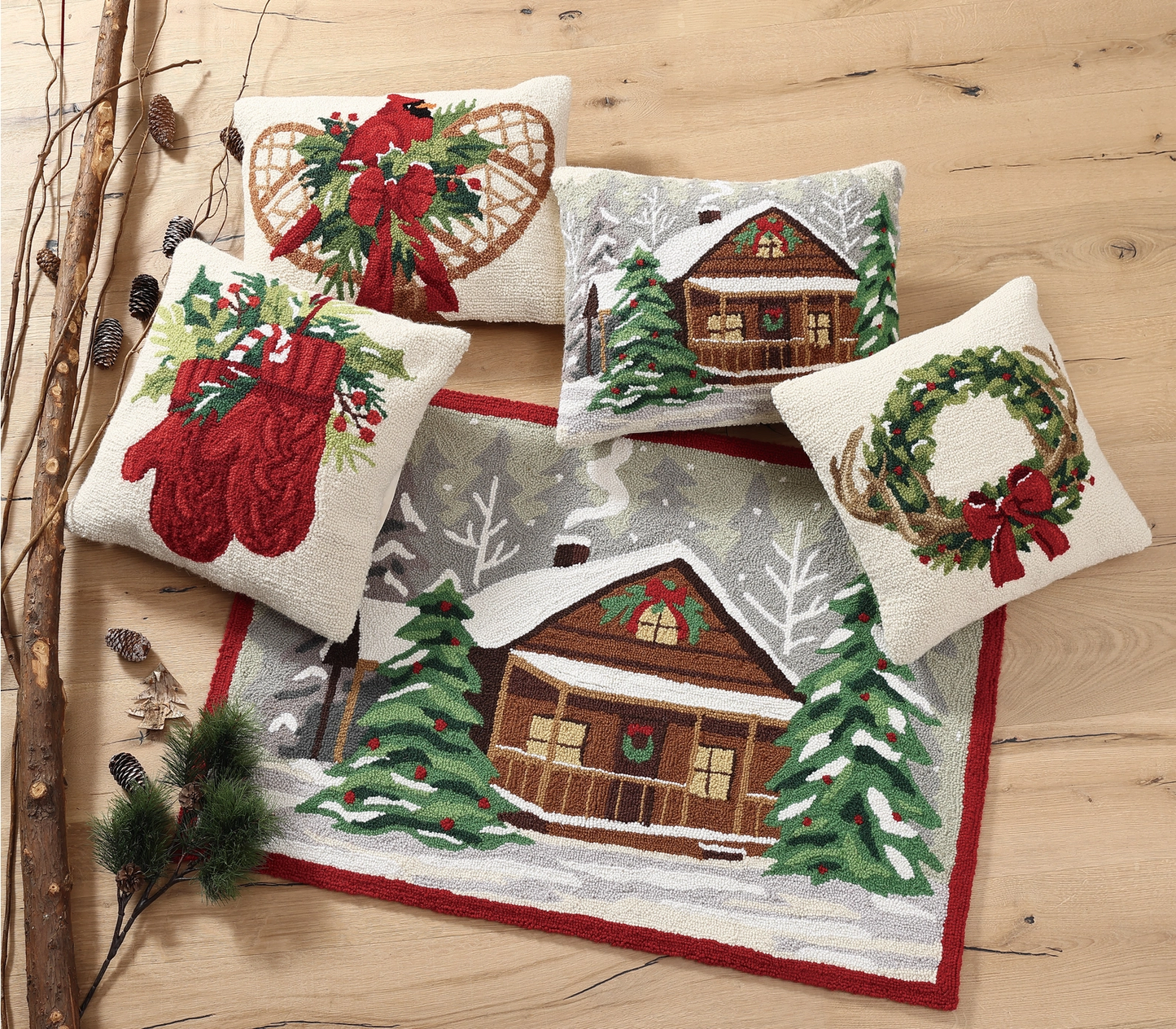 Holiday Mitten Hook Pillow