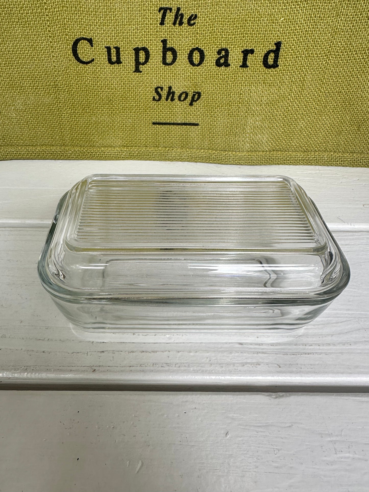 Vintage ARC France Ribbed Lidded Glass Refrigerator Box