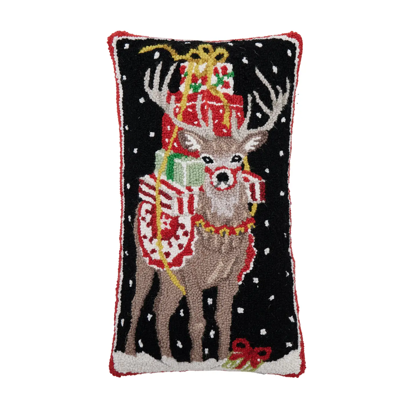 Present Deer Hook Pillow