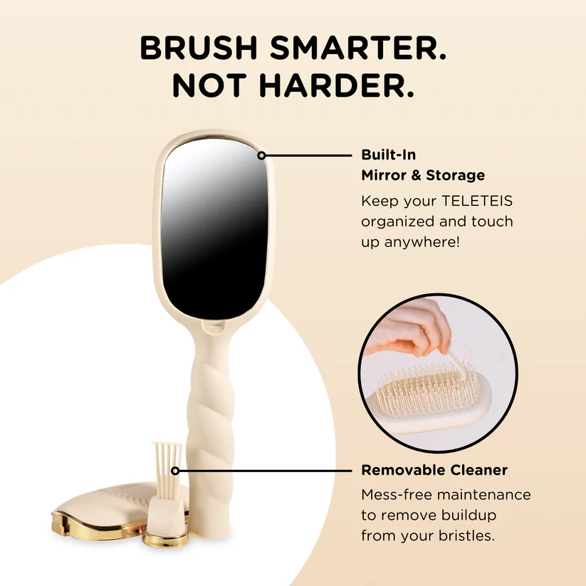 Teleties Detangler Hair Brush for Thick Hair – Tan