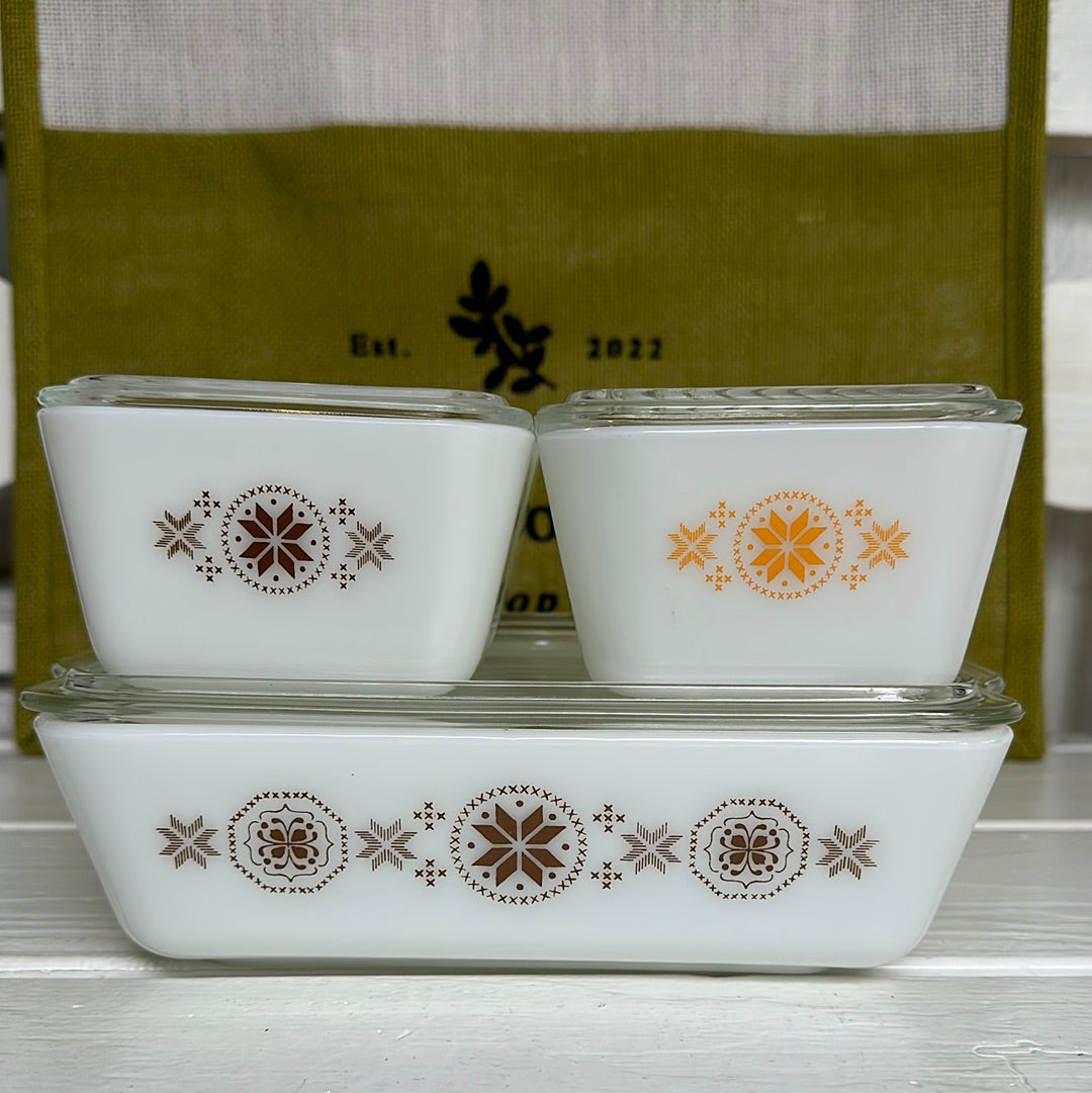 Vintage Pyrex 501,502,503 Town & County Refrigerator Set of 4 – The  Cupboard Shop NJ