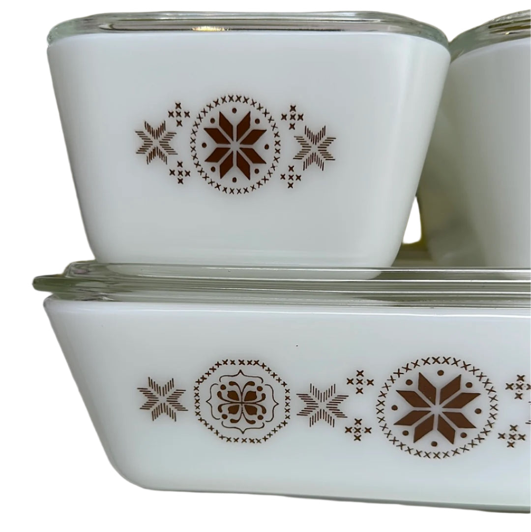 Vintage Pyrex 501,502,503 Town & County Refrigerator Set of 4