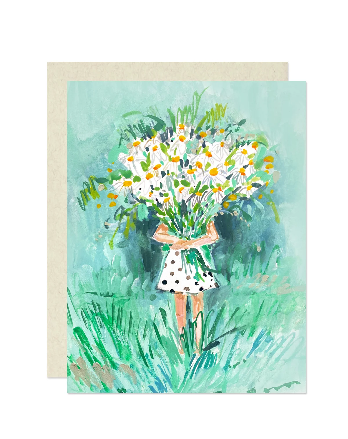Girl with Bouquet Card