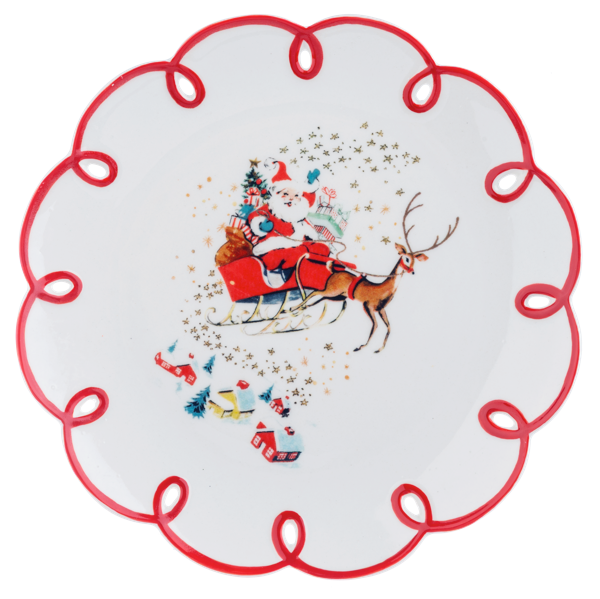 Retro Santa Cookie Plate