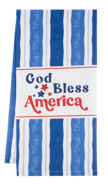 God Bless America Americana Tea Towel