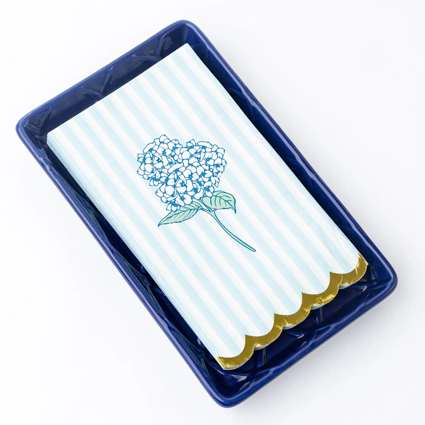 Navy Textured Guest Towel Tray