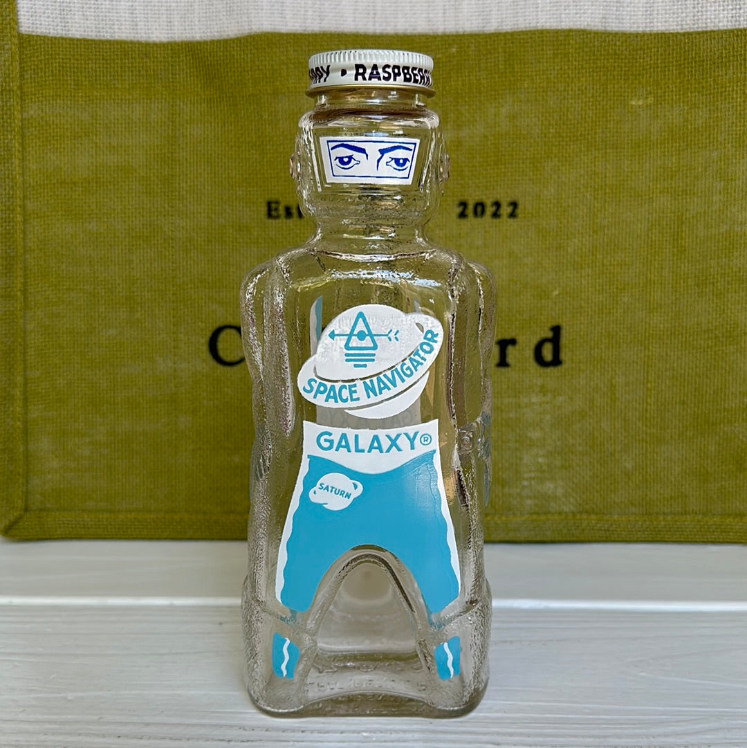 Vintage Galaxy Space Food Spaceman Syrup Glass Bottle Coin Bank 1950