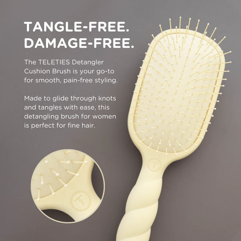 Teleties Detangler Hair Brush for Thin Hair – Tan