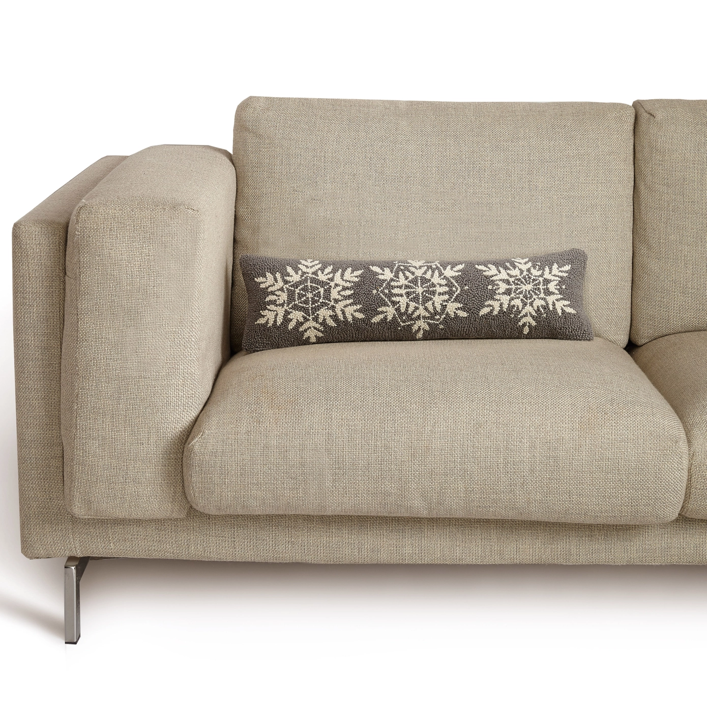 Grey Winter Snow Lumber Hook Pillow