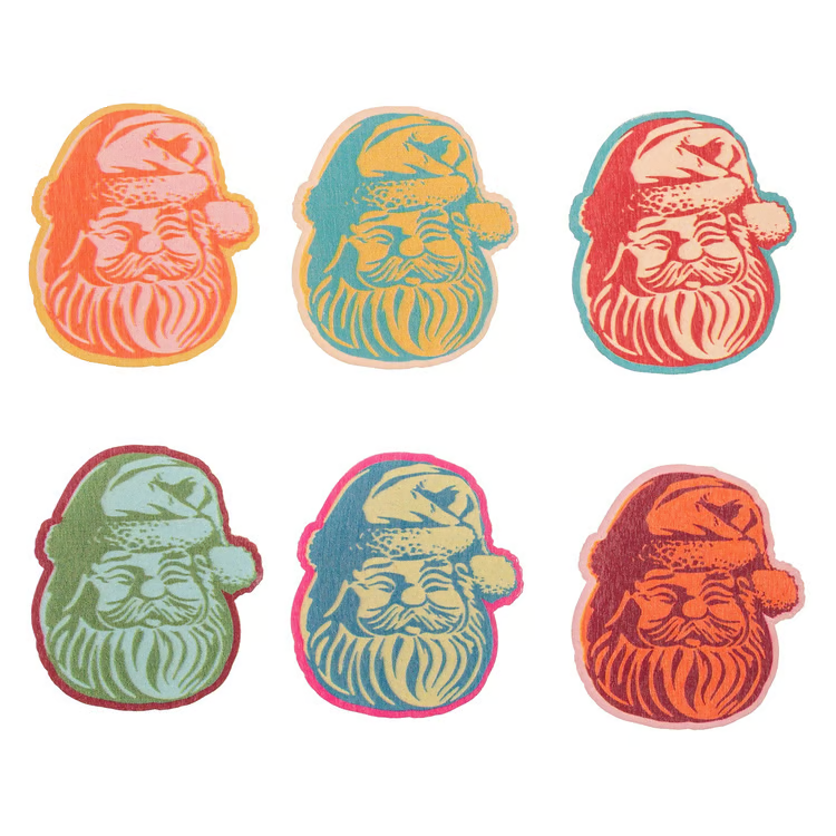 Retro Santa Shaped Chip Clips