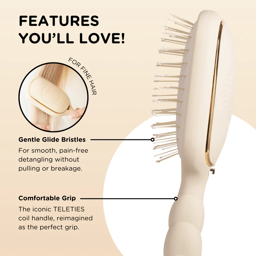 Teleties Detangler Hair Brush for Thin Hair – Tan