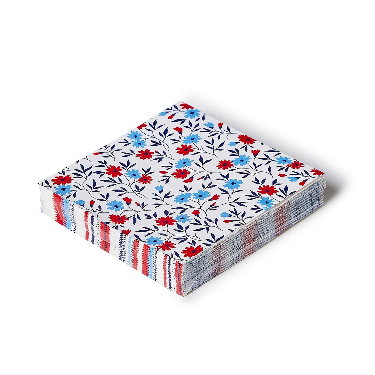 Red, White and Bloom Floral 3-Ply Paper Cocktail Napkin