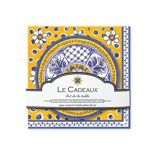 Benidorm Cocktail Napkins & Double Sided Coasters Gift Set