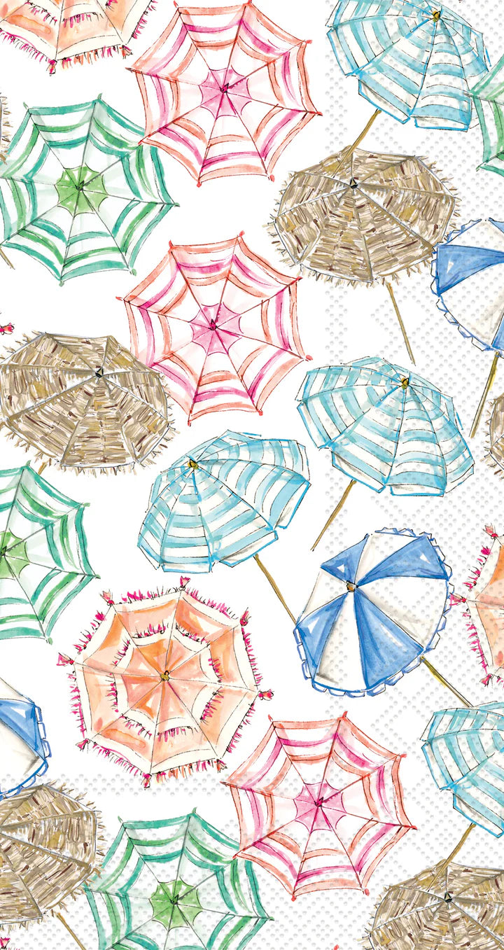 Coral Umbrella Pattern Guest Towel