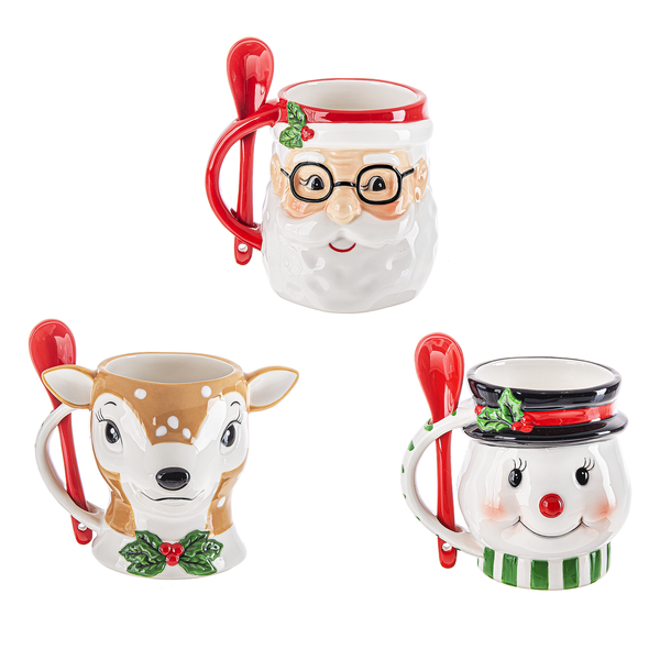 Christmas Icon w/Spoon Mugs (*Multiple Styles*)