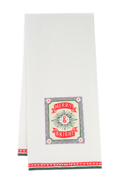Retro Holiday Message Tea Towel