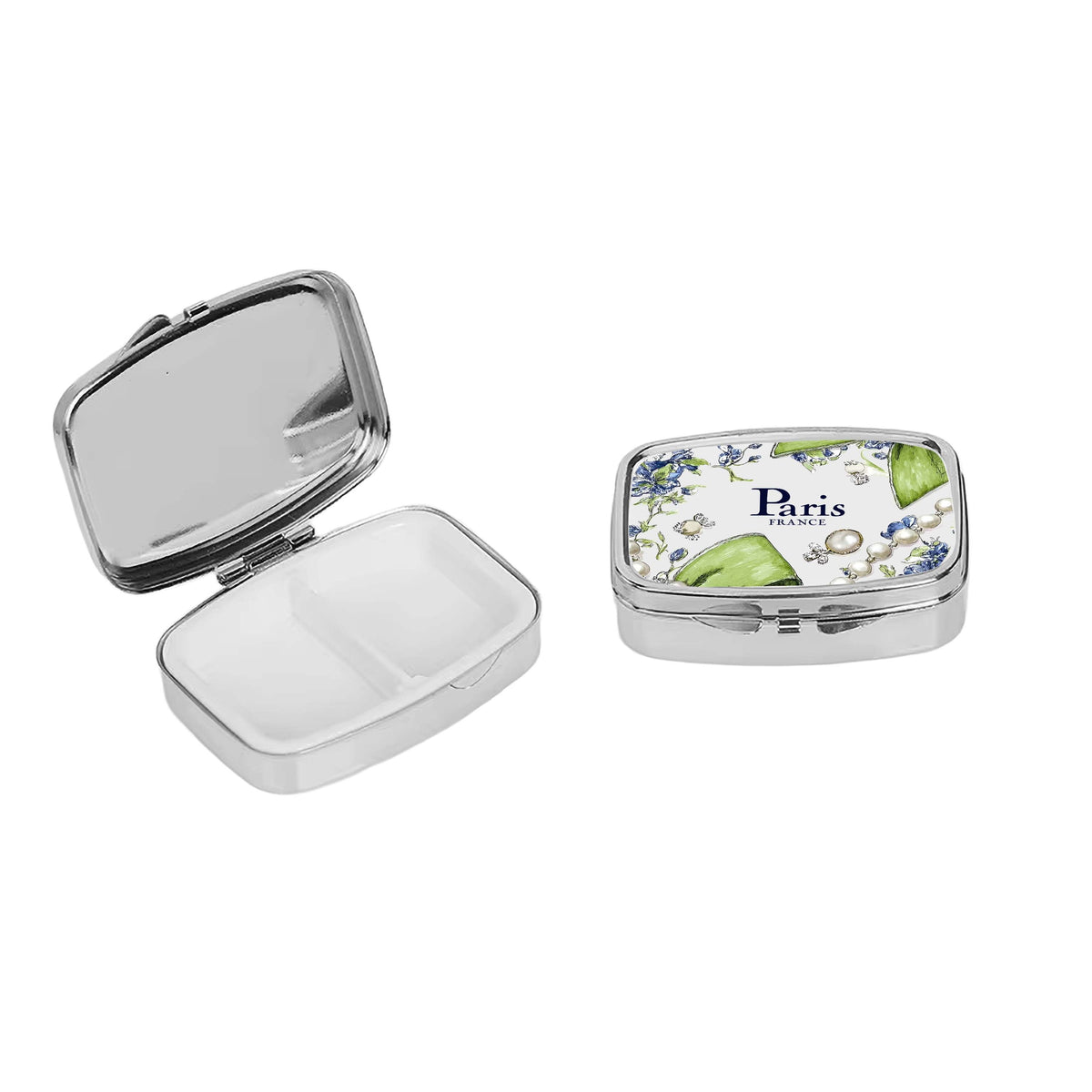 Blue Pearls Paris Metal Pill Case by Toss Designs