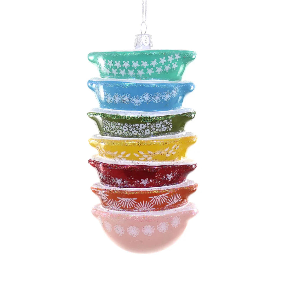 Stacked Rainbow Mixing Bowls Ornament 5.5"
