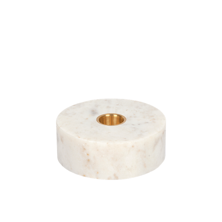 Marble Base Candleholder, White, 3.9 x 1.4"