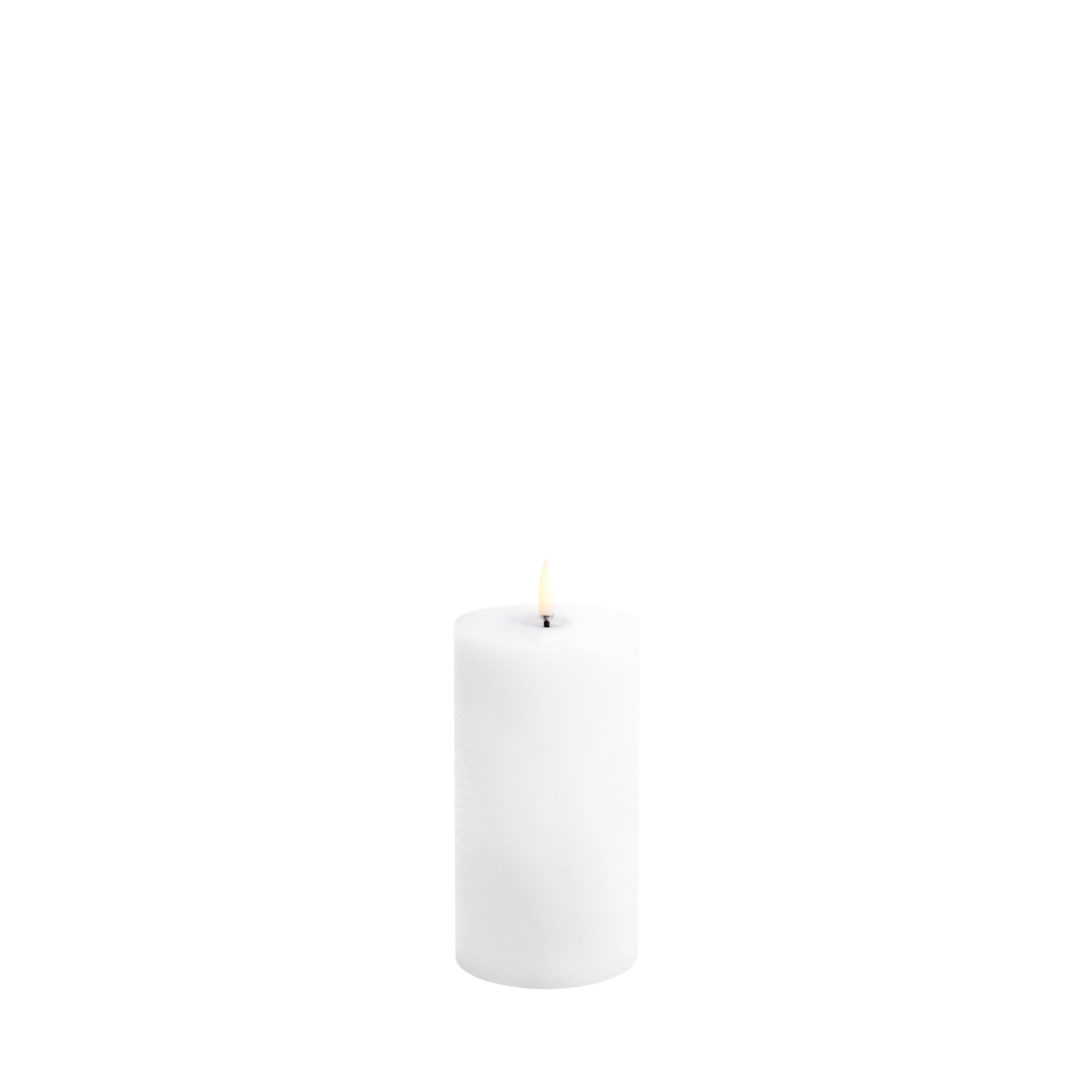 Uyuni LED Melted Pillar Candle, Nordic White, Rustic, 3 x 6"