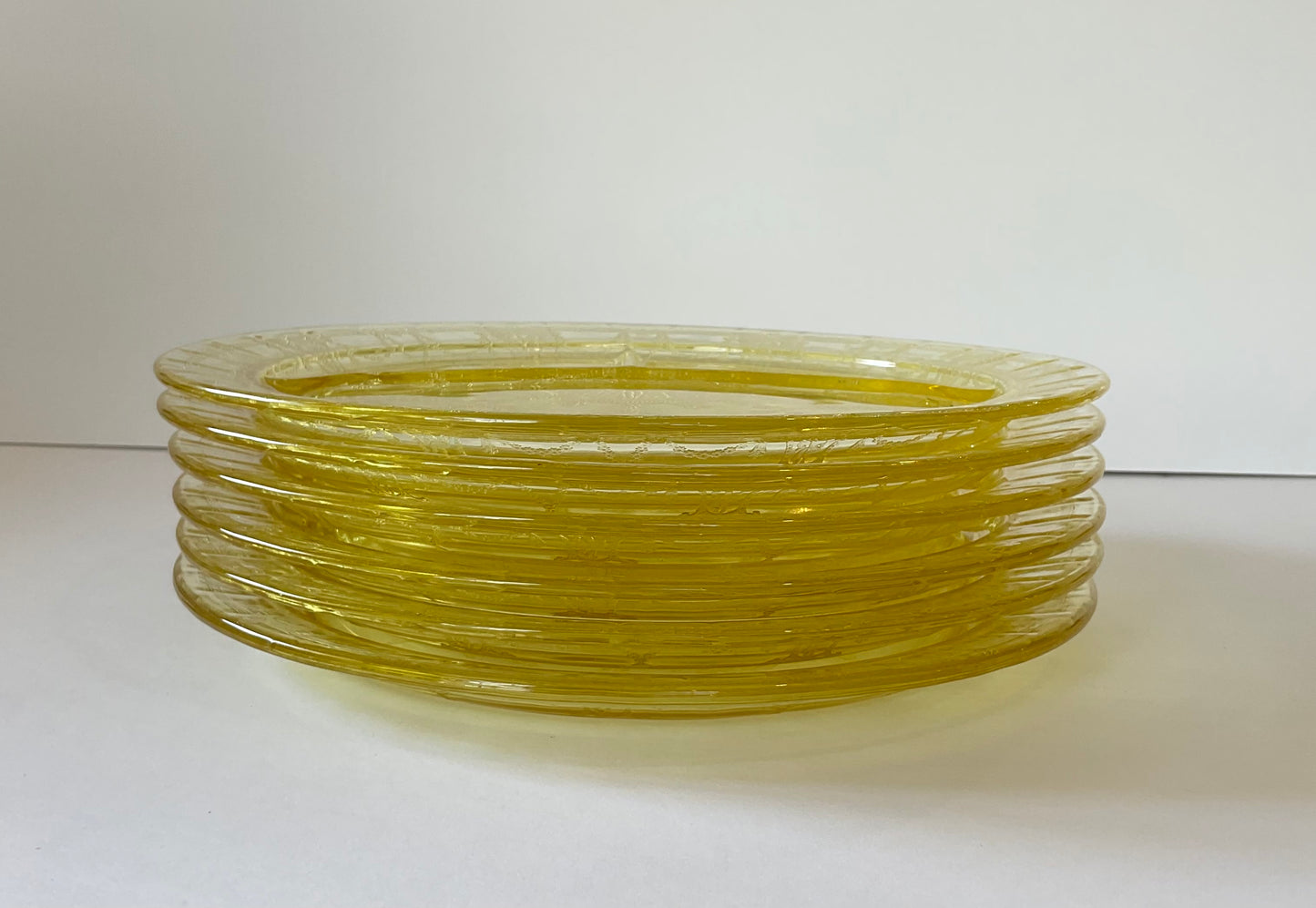 Set of 6 Beautiful Vintage Yellow Florentine Divided Plates