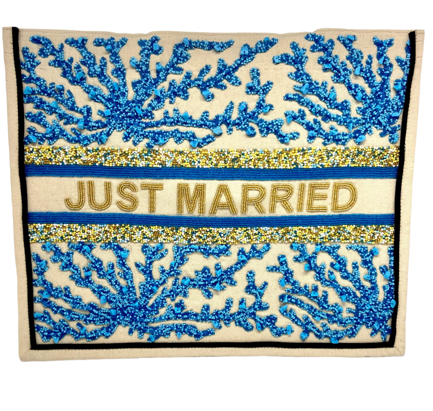 JUST MARRIED Beaded Large Tote