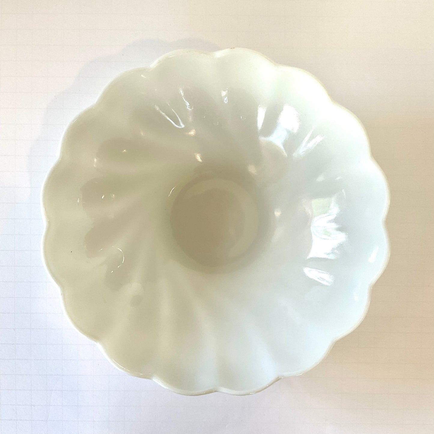 Vintage Hazel Atlas Alpine White Swirl Pattern Milk Glass Bowl