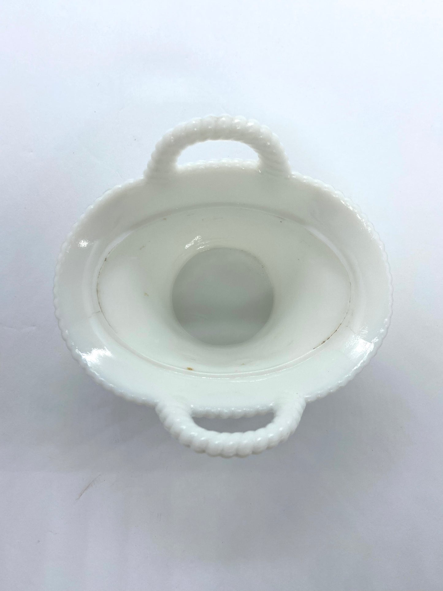 Vintage Westmoreland Milk Glass 2 Handle Basket