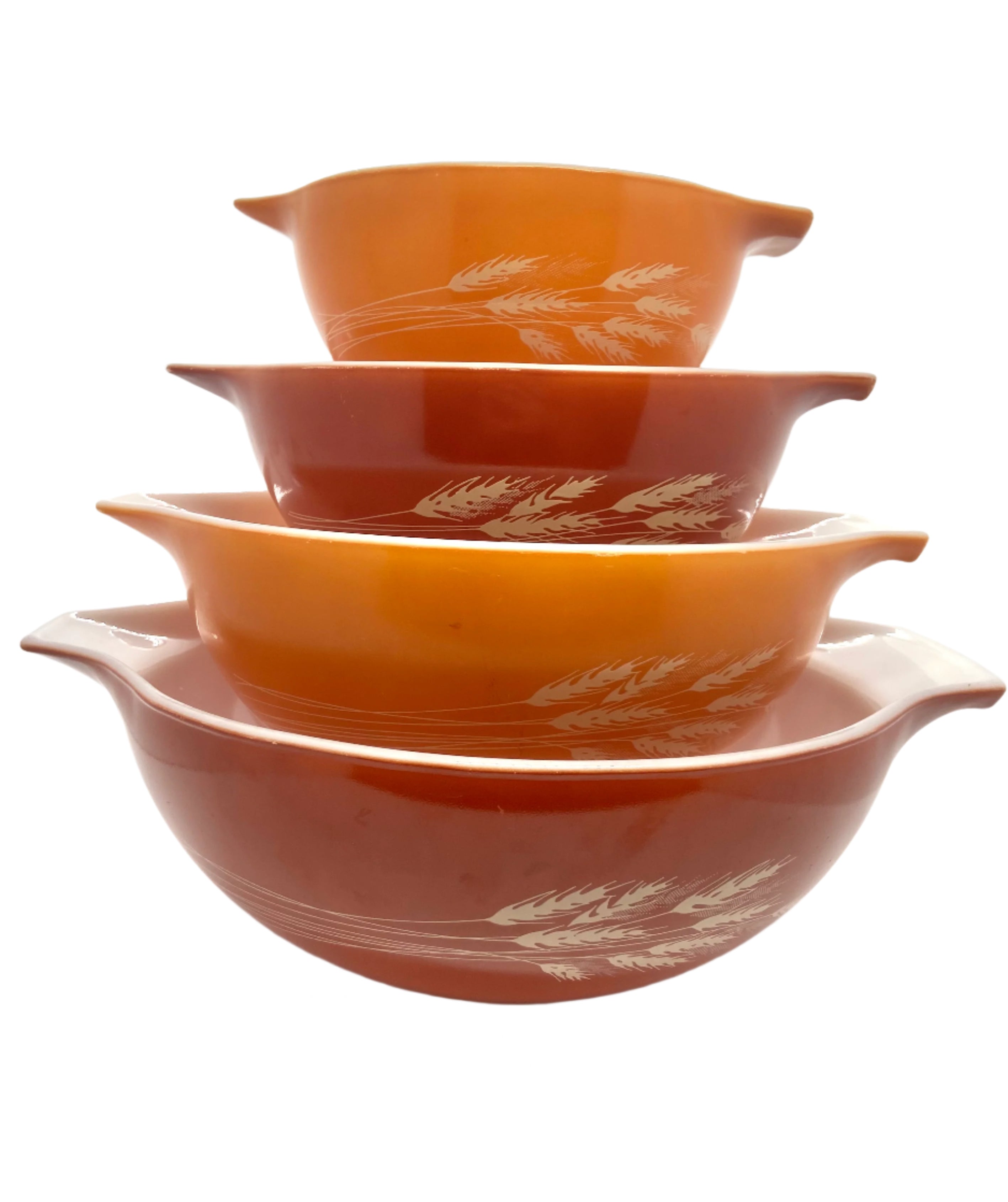 Pyrex 4-Piece Autumn harvest wheat outlet nesting bowls