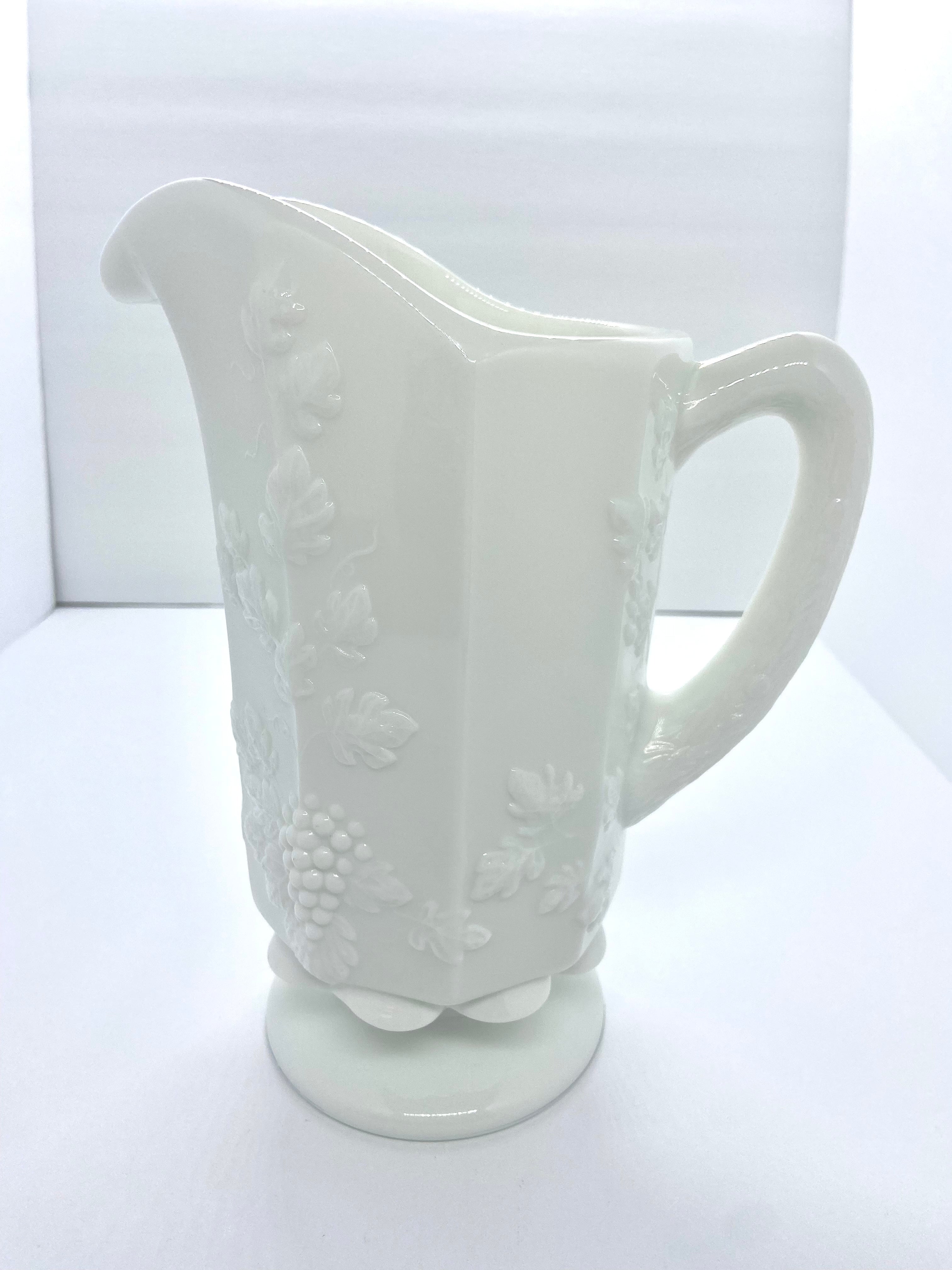 Westmoreland Grape Paneled Milk Glass Pitcher