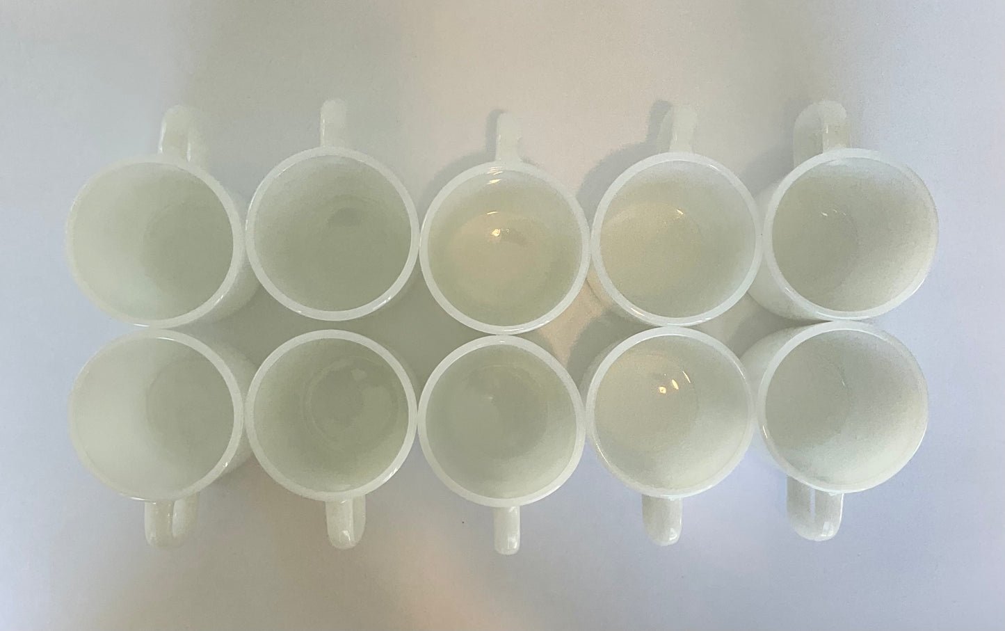 Vintage Set of 10 Milk Glass Stackable Mugs