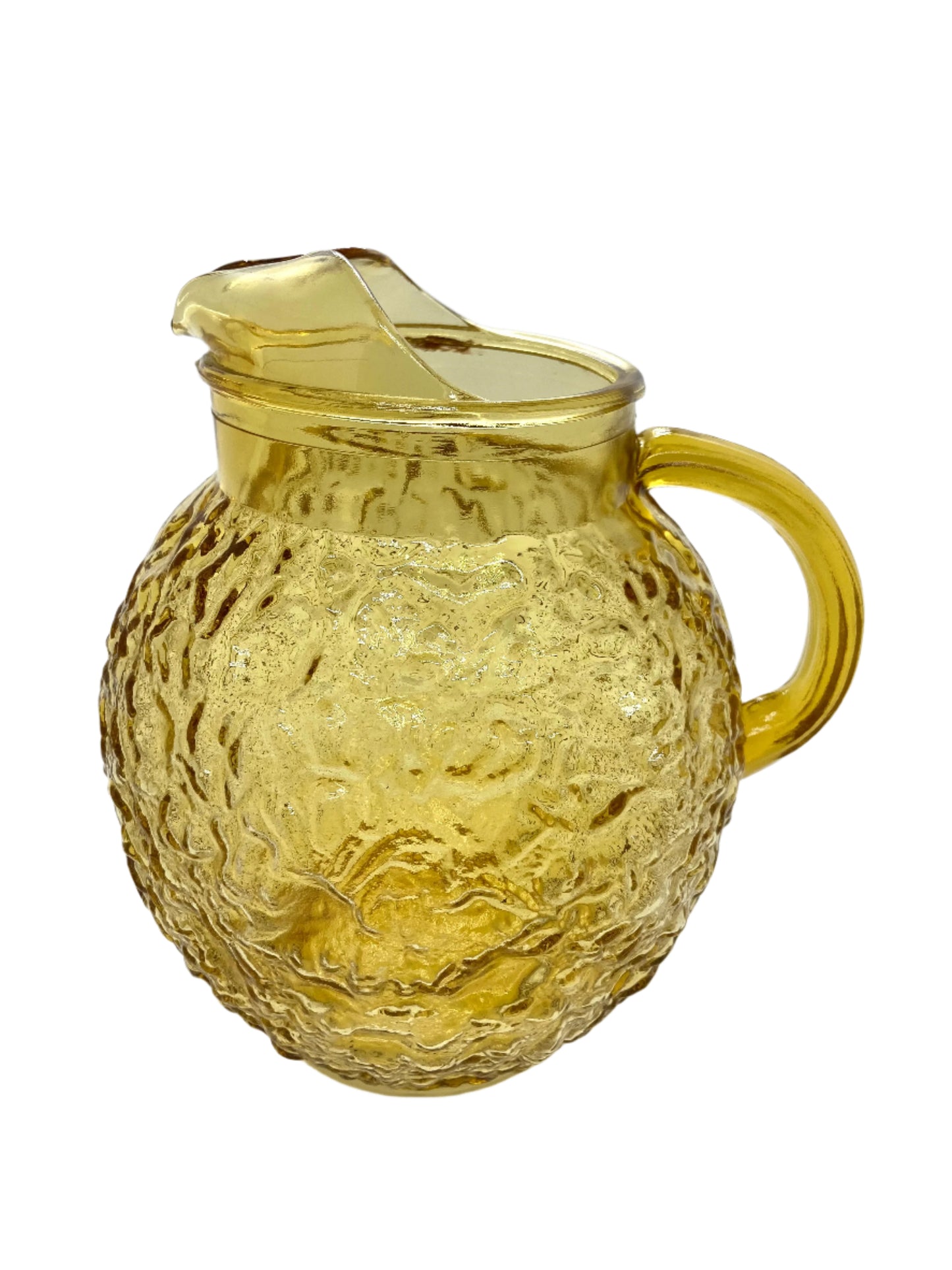 Vintage Anchor Hocking Lido Milano Amber Honey Ball Pitcher