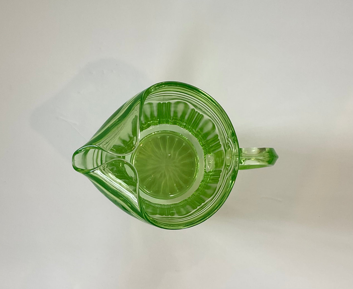 Vintage Anchor Hocking Green Uranium Glass Pitcher