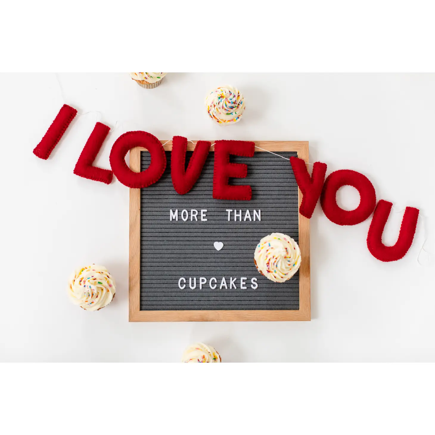 I Love You Red Wool Letter Garland