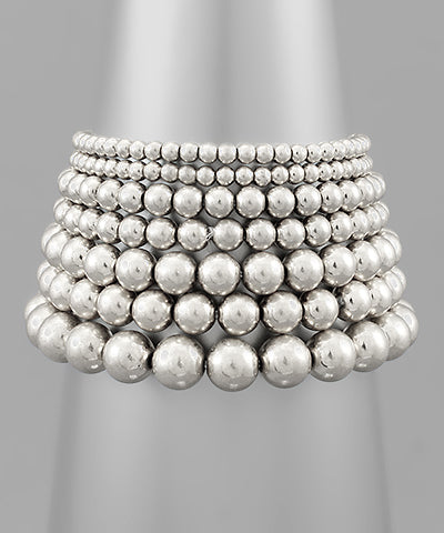7 Row Metal Ball Bracelet