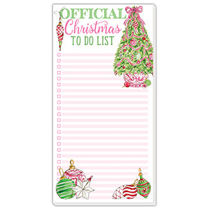 Handpainted Pink Peppermint Christmas Tree Official To Do Long Pad