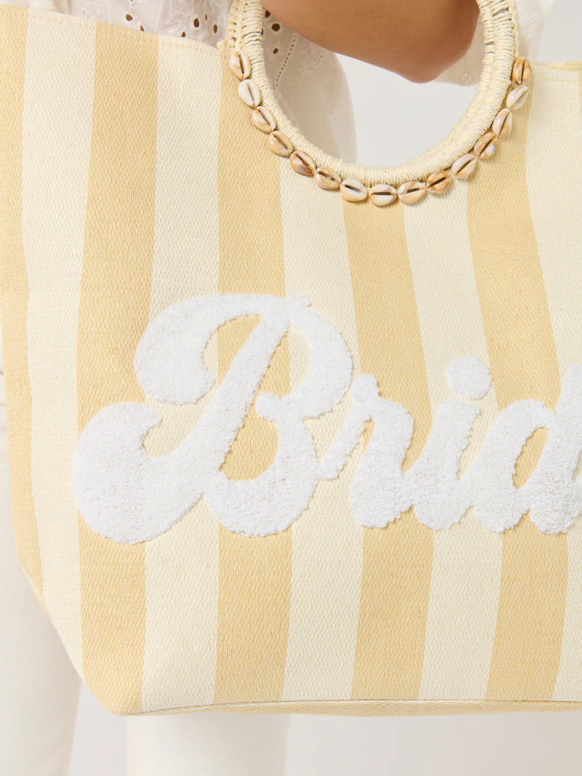 Natural "Bride" Stripe Tote