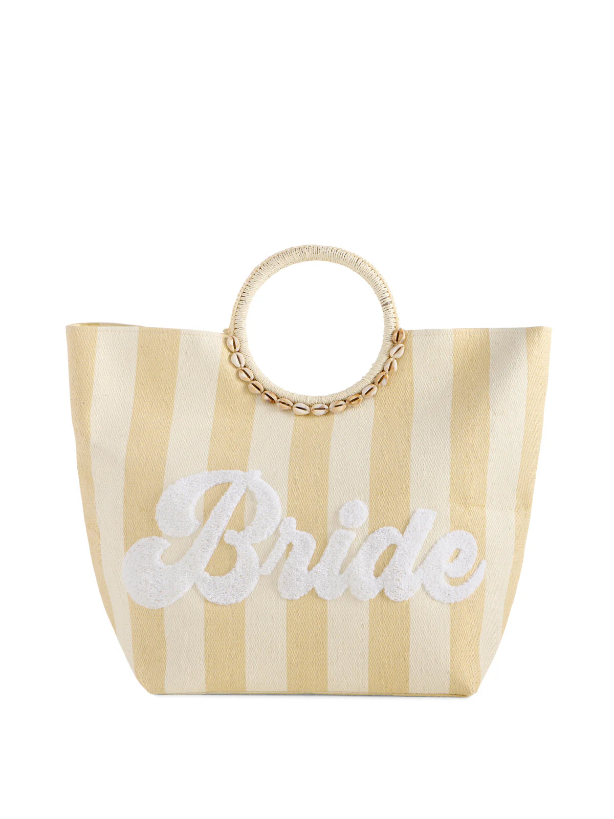 Natural "Bride" Stripe Tote