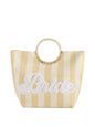Natural "Bride" Stripe Tote