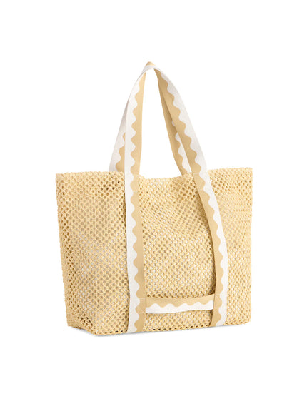 Natural "Bride" Hat And Tote Set