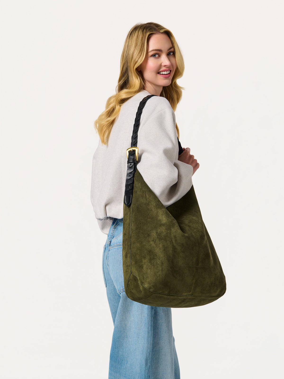 Shiraleah Roberta Hobo Bag in Forest green, detail view