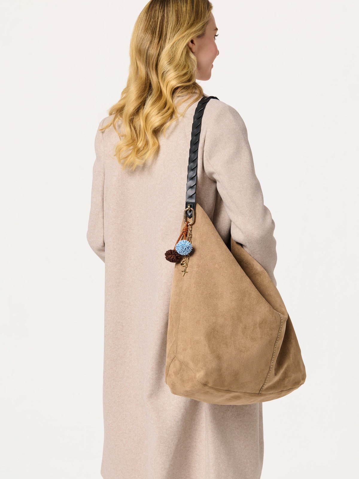 Shiraleah Roberta Hobo Bag in Taupe, detail view
